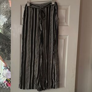 Striped Black and White Women's Pants